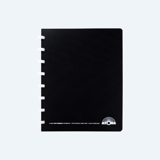 Cahier Atoma A5 5mm quadrillé 72feuilles Eco Polypropylène noir