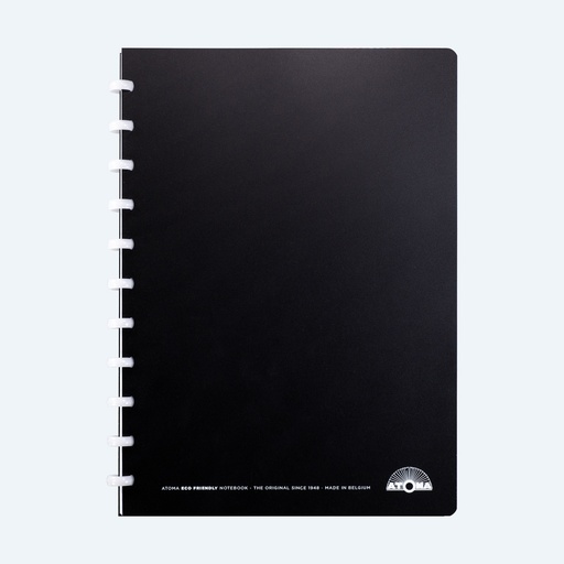 Cahier Atoma A4 5mm quadrillé 72feuilles Eco Polypropylène noir